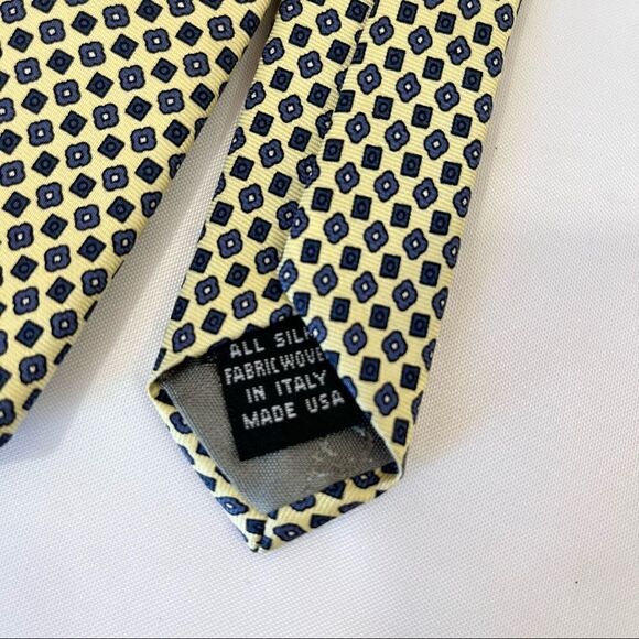 Lot of 2 Christian Dior Monsieur Silk Ties Mens Classic Necktie Yellow Red Blue - Picture 6 of 11
